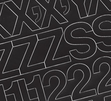 1″ Black Medium (Helvetica) Vinyl Letters/Numbers Set