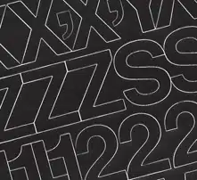 1″ Black Medium (Helvetica) Vinyl Letters/Numbers Set