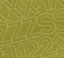 1/2″ Gold Medium (Helvetica) Vinyl Letters/Numbers Set