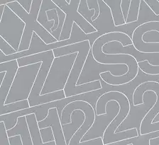 2″ Silver Medium (Helvetica) Vinyl Letters/Numbers Set