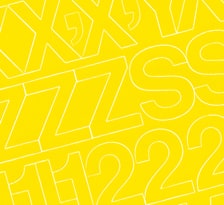 1″ Yellow Medium (Helvetica) Vinyl Letters/Numbers Set