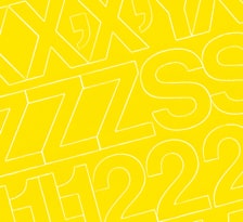 1″ Yellow Medium (Helvetica) Vinyl Letters/Numbers Set
