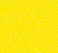 1/2″ Yellow Medium (Helvetica) Vinyl Letters/Numbers Set