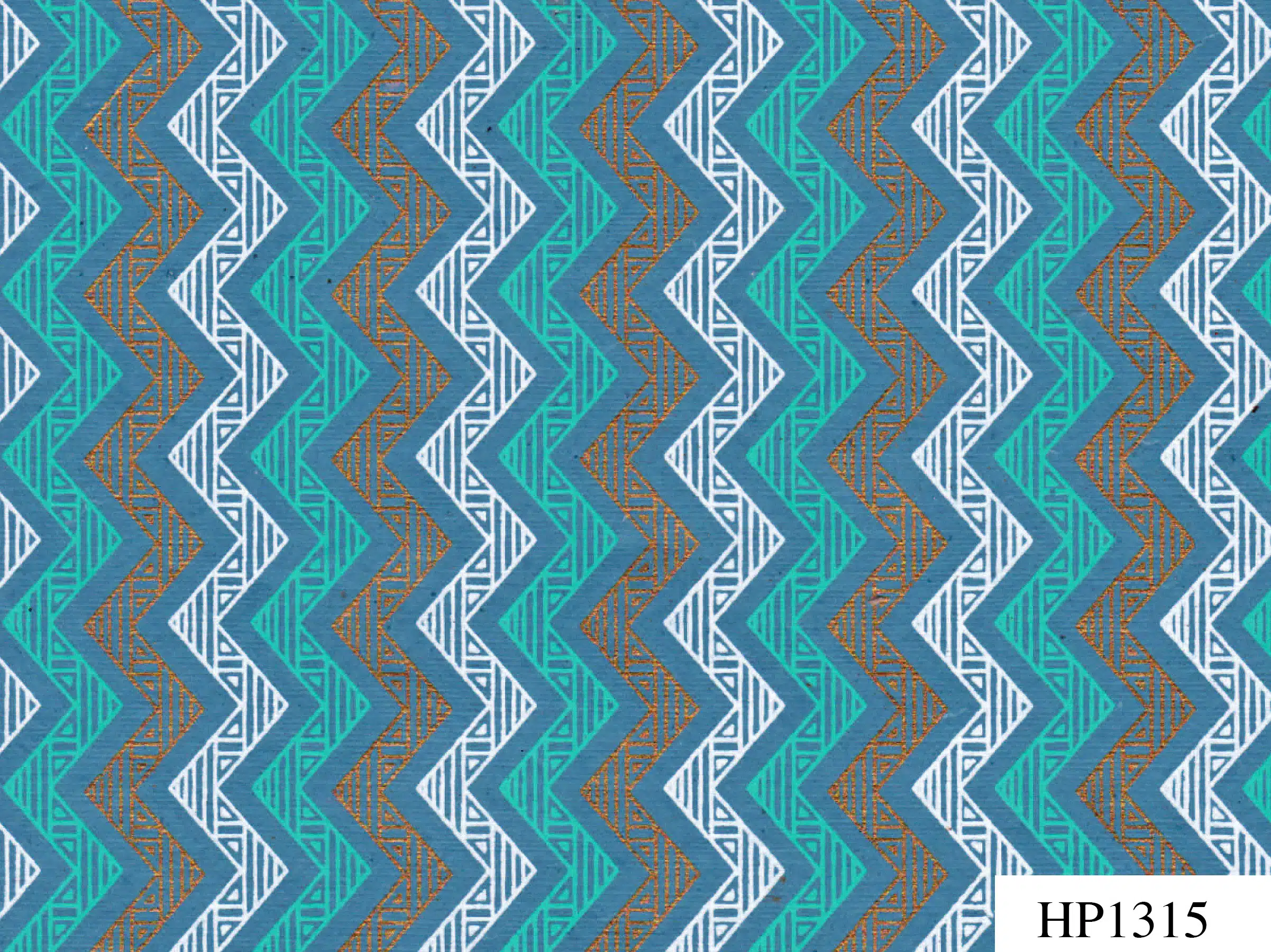 Screenprint Zig Zag - Teal