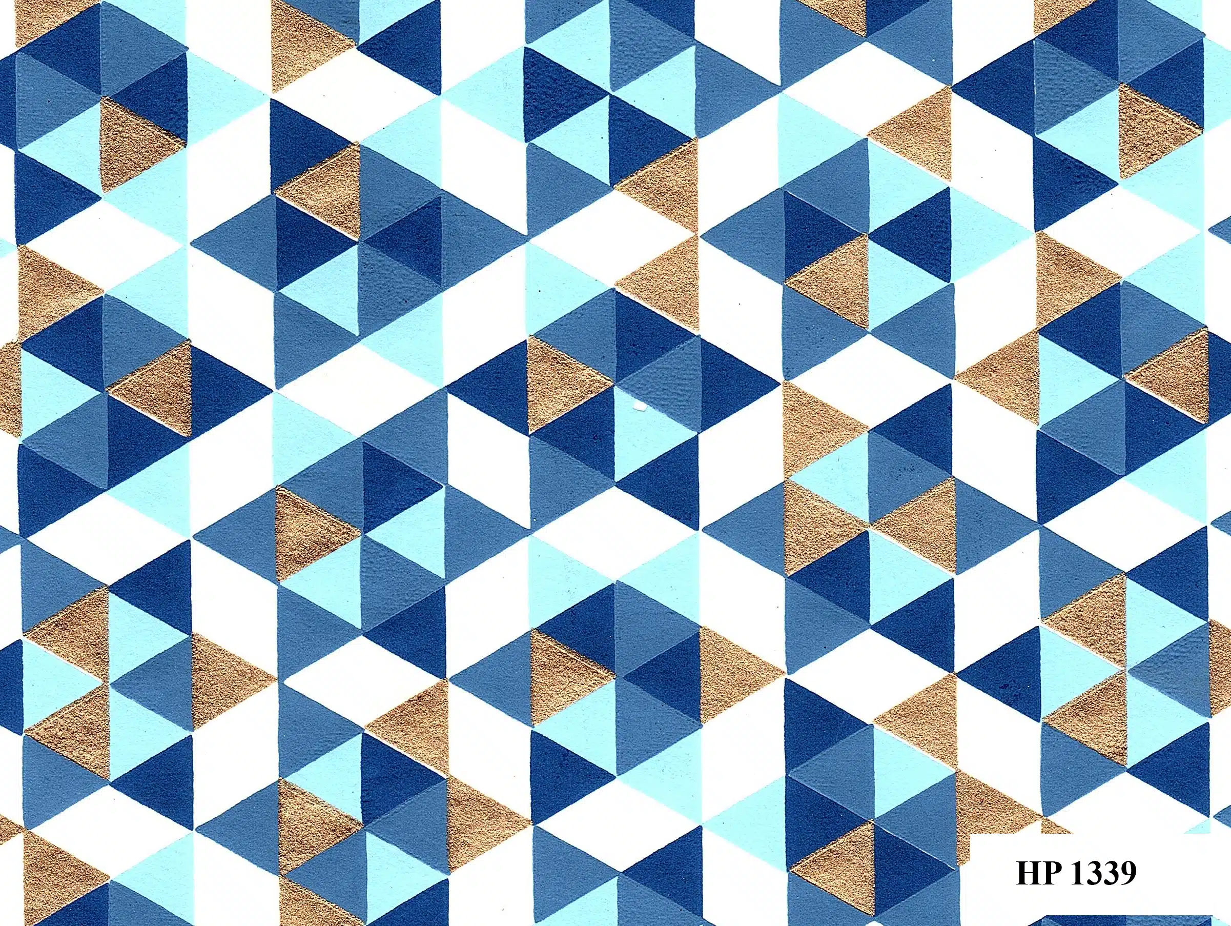 Screenprint Triangles - White/Blue