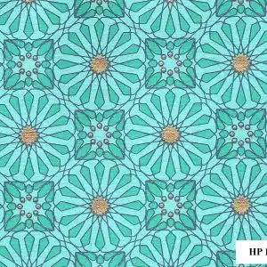 Screenprint Mosaic - Teal/Gold