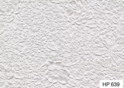 Metallic Embossed Rose-White