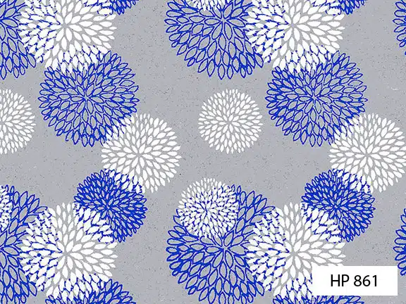 Screenprint Chrysanthemums – Blue/White