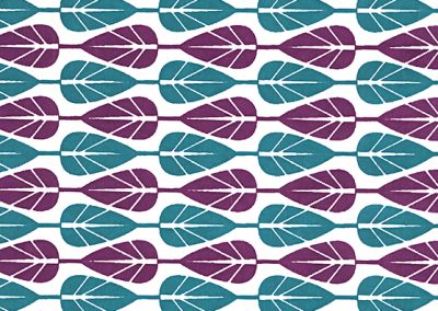 Paddle Leaf-Purple/Teal