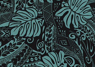 Jungle Leaves – Turquoise/Black