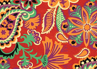 Floral & Paisley-Multicolor on Crimson