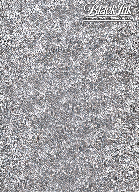 Embossed Zinnias-Silver