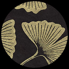 Ginkgo Leaves-Gold on Black