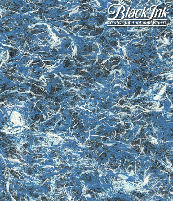 Kozo Fibers-White/Ocean Blue