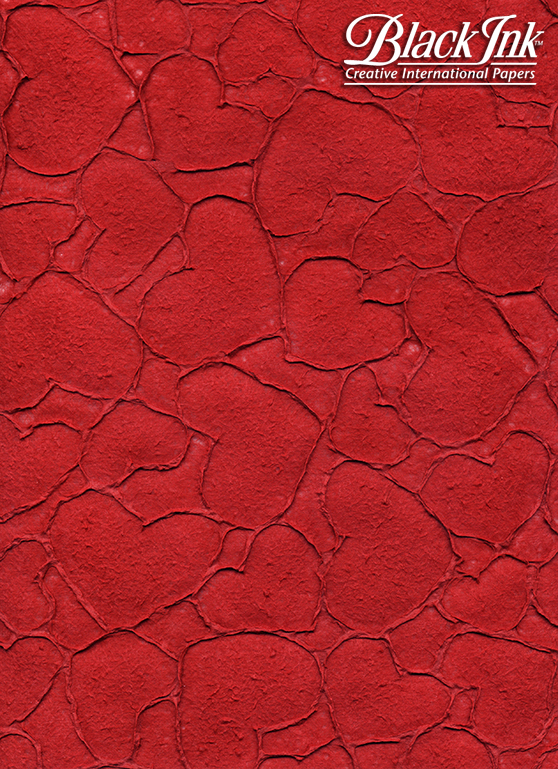 Textured Lace Hearts–Red